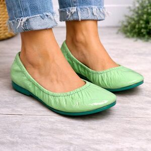 Tieks Ballet Flats Womens Size 9 Galactic Green Patent Leather Comfort Slip On